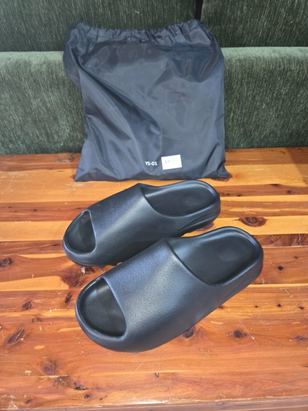 Yeezy Slides YS-01 Onyx Black Slides Size 10 Comfortable Minimalist Sandals - Picture 2 of 3